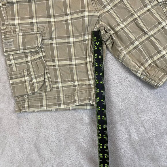 Red Head Mens Plaid Shorts Size 34 Beige Cotton Blend Casual Summer Wear - Picture 4 of 14